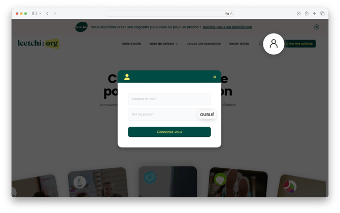 Leetchi-org - Mot de passe oublié