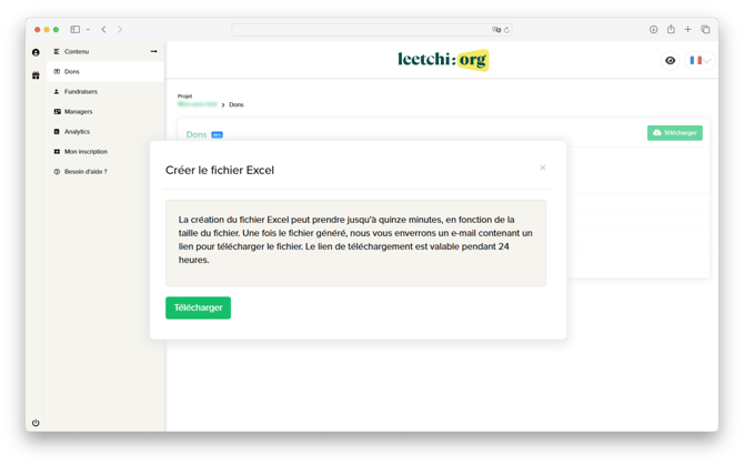 Leetchi-org - dons excel