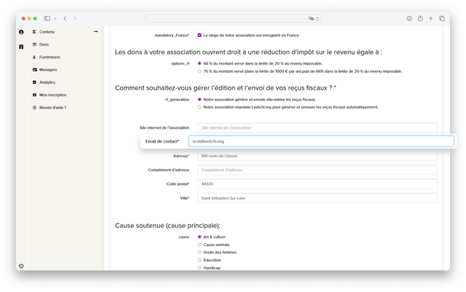 Leetchi-org - email compte