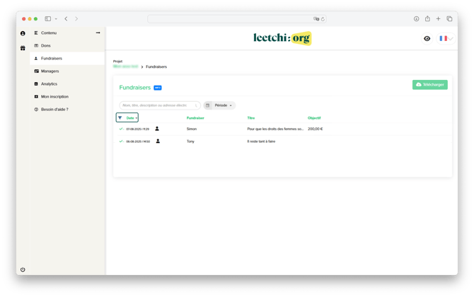 Leetchi-org - fundraisers date