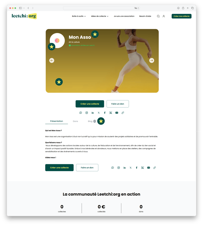 Leetchi-org - page personnalisation