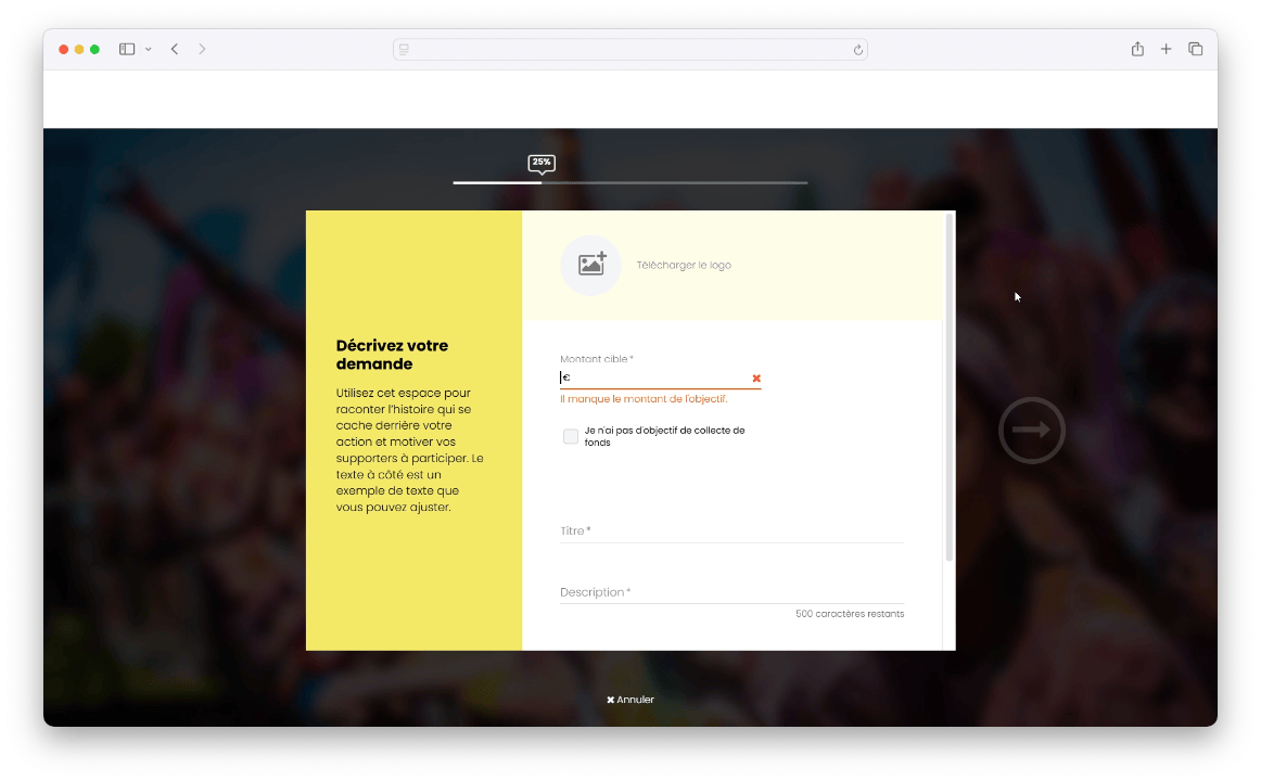 Leetchi.org - Inscription