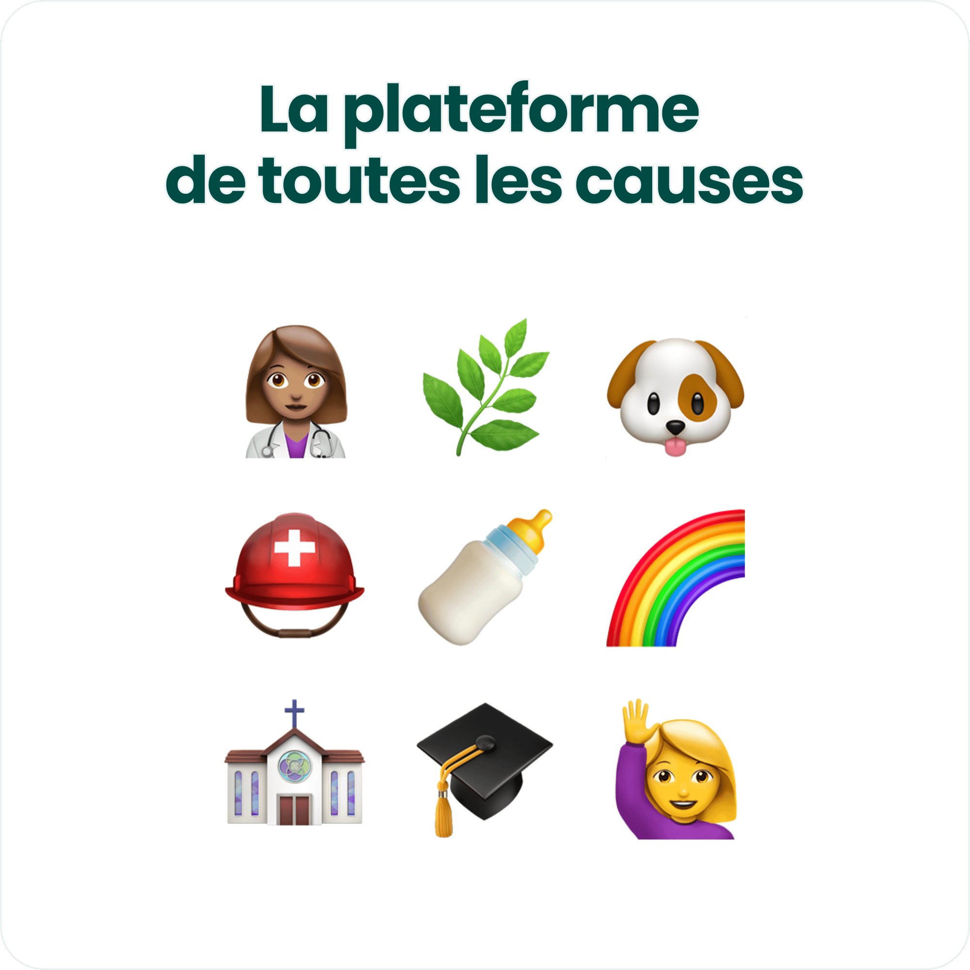 emojis pour présenter les causes